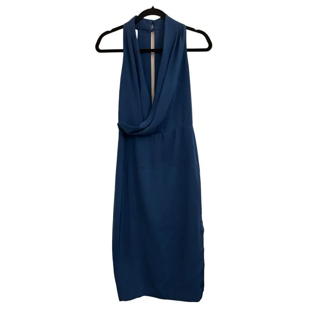 KEEPSAKE the Label Escape cowl neck pencil dress blue size S wedding party
